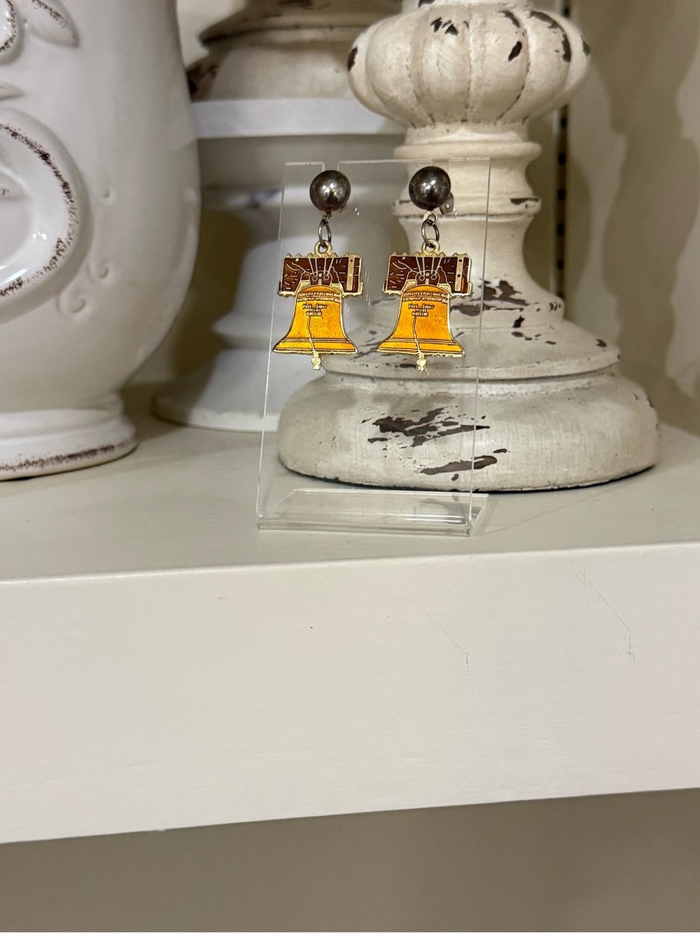 Vintage Liberty Bell Dangle Earrings